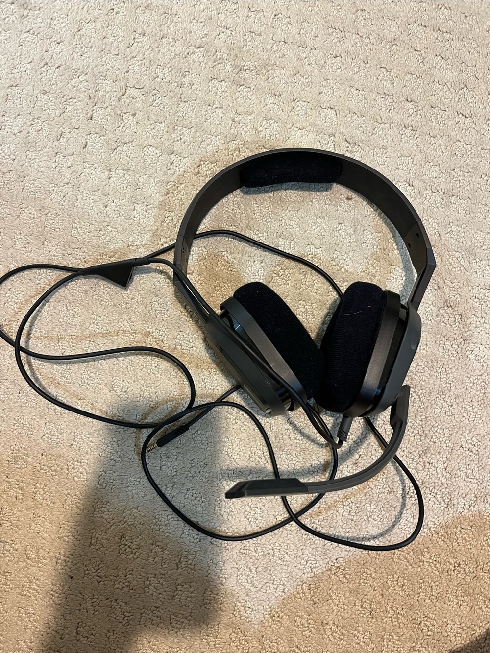 Wired Black Over-Ear Headphones with Boom Microphone